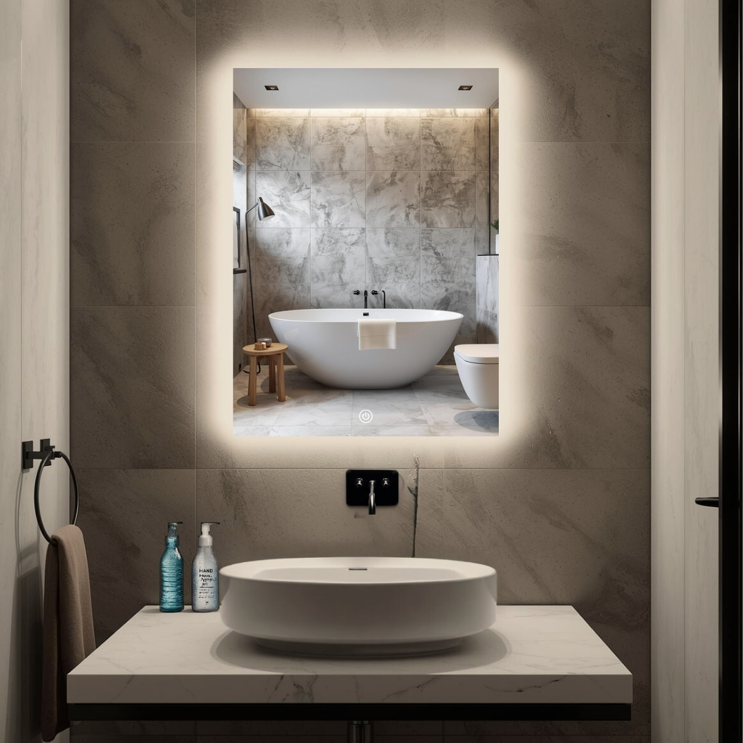 Espejo Rectangular 50x70 con Luz Led 3 Tonos