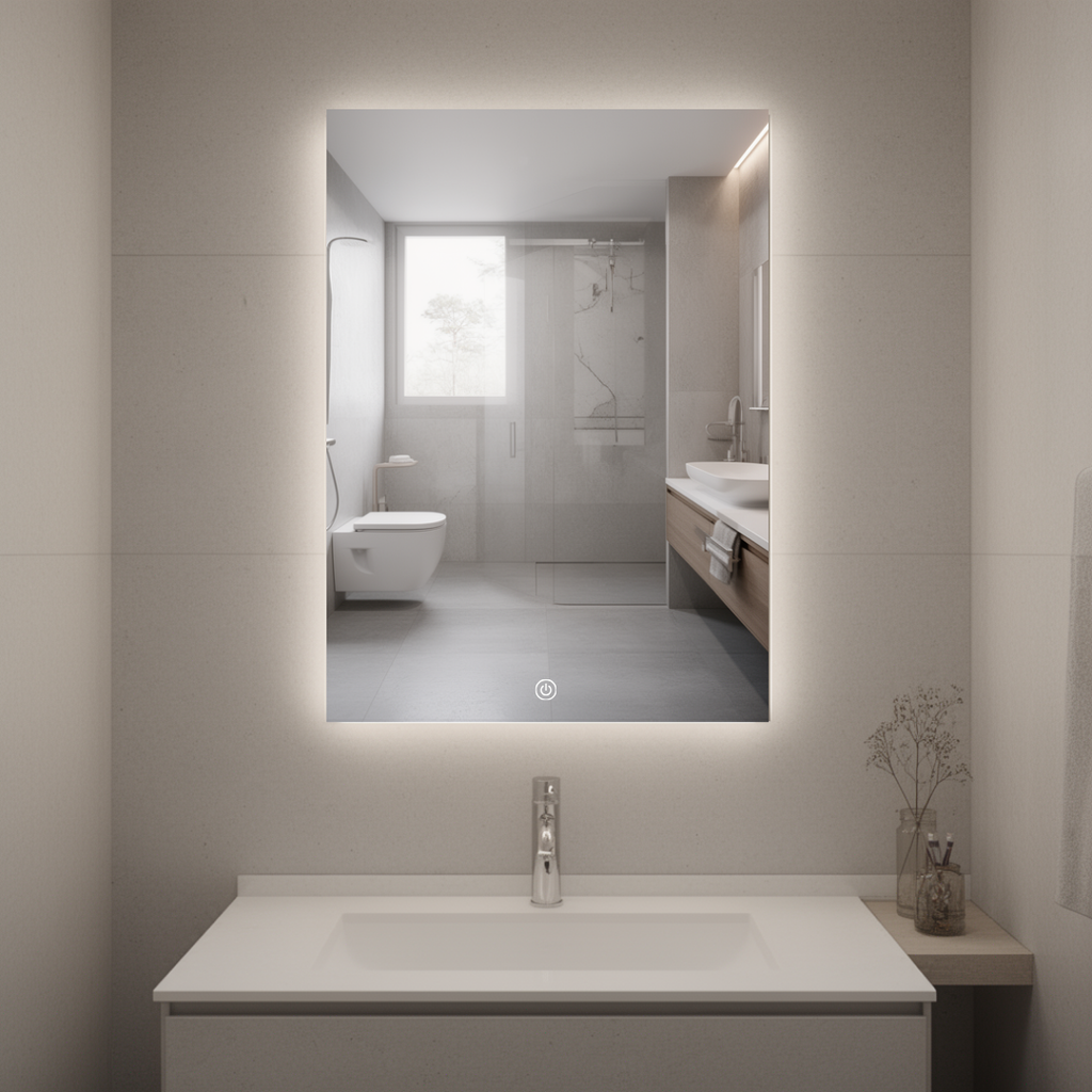Espejo Rectangular 60x80 con Luz Led 3 Tonos