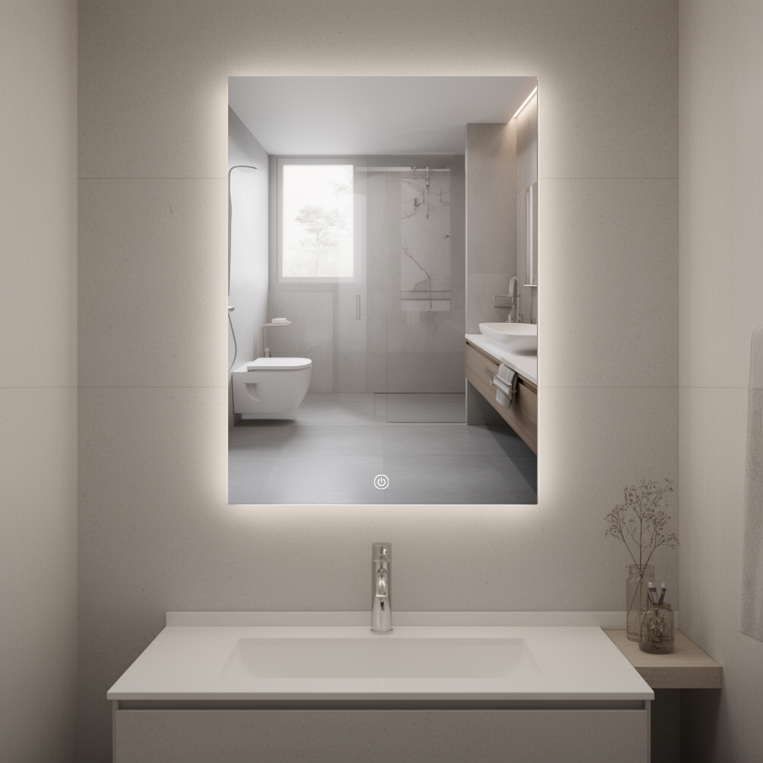 Espejo Rectangular 60x80 con Luz Led 3 Tonos