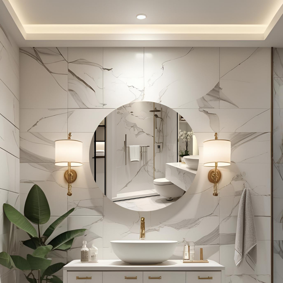 Espejo de 80cm Redondo Decorativo Sin Marco