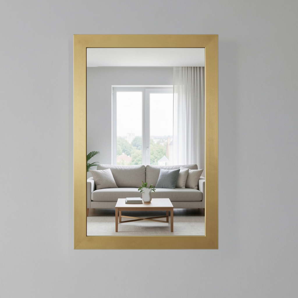 Espejo Marco de Plastico Color Dorado 40x50cm