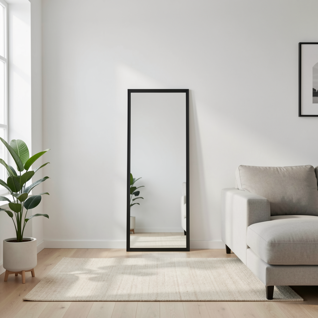 Espejo de Cuerpo Completo con Marco Negro 45x125cm