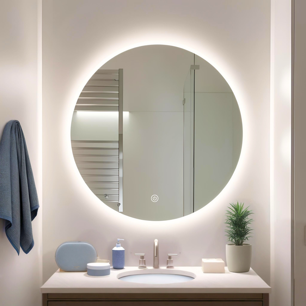 Espejo de 70cm Redondo con Luz Led 3 Tonos