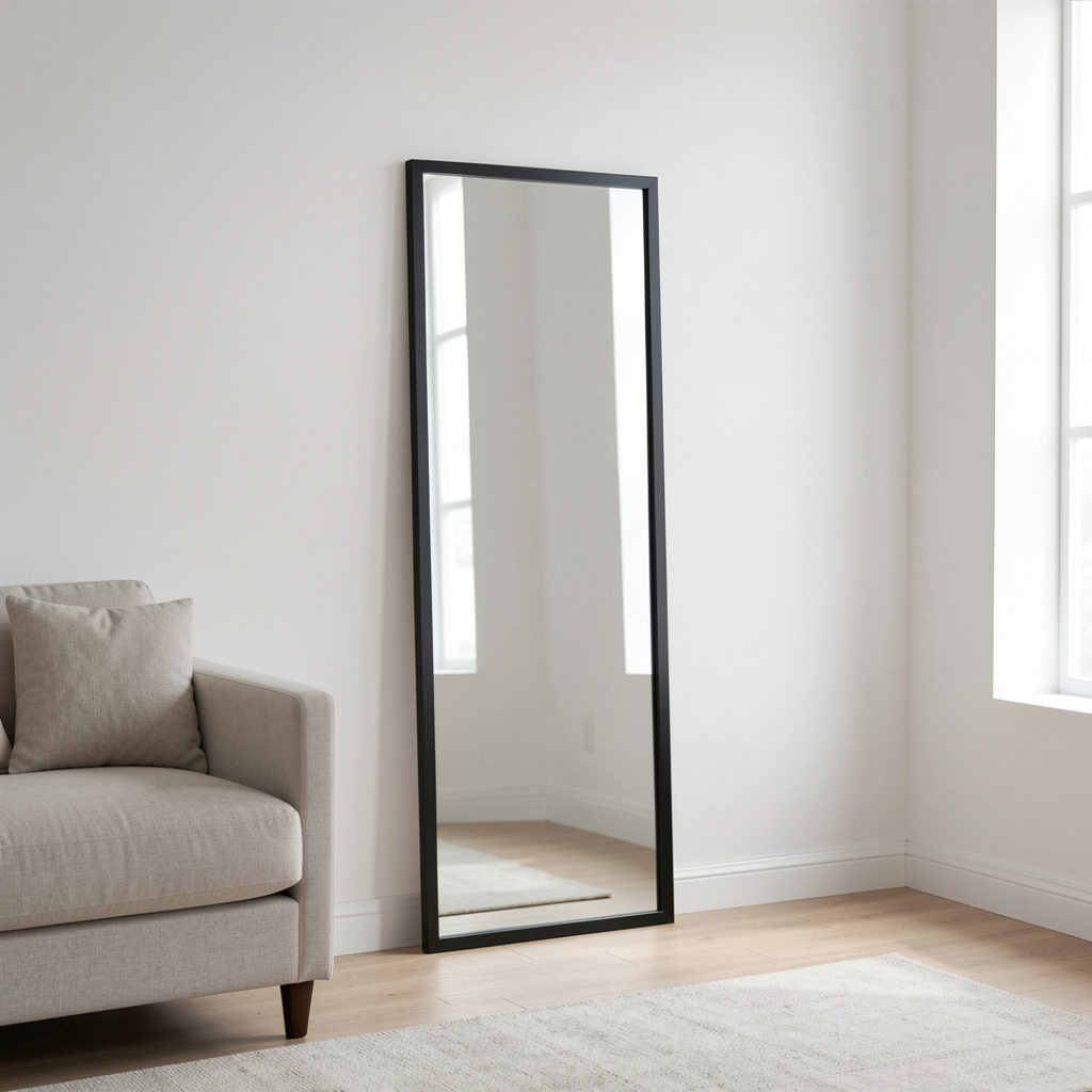 Espejo de Cuerpo Completo con Marco Negro 45x125cm