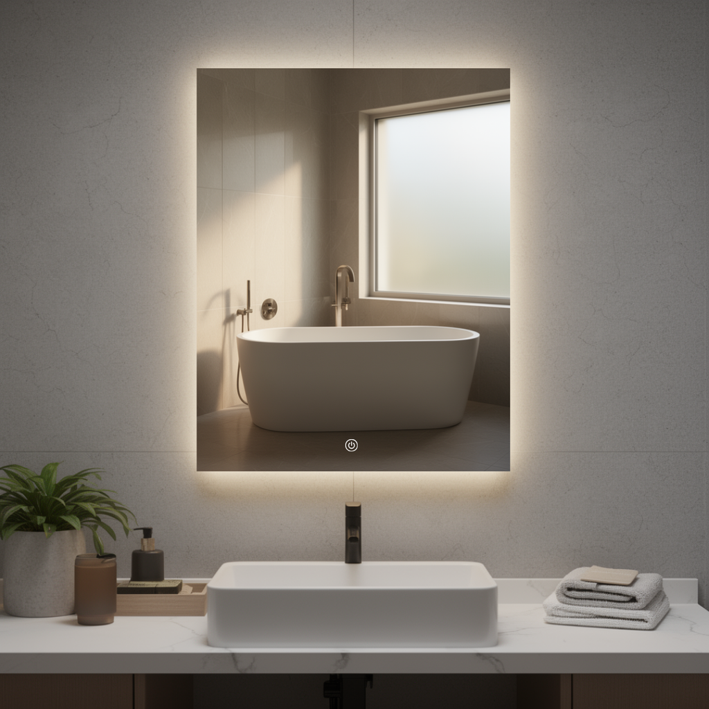 Espejo Rectangular 60x80 con Luz Led 3 Tonos