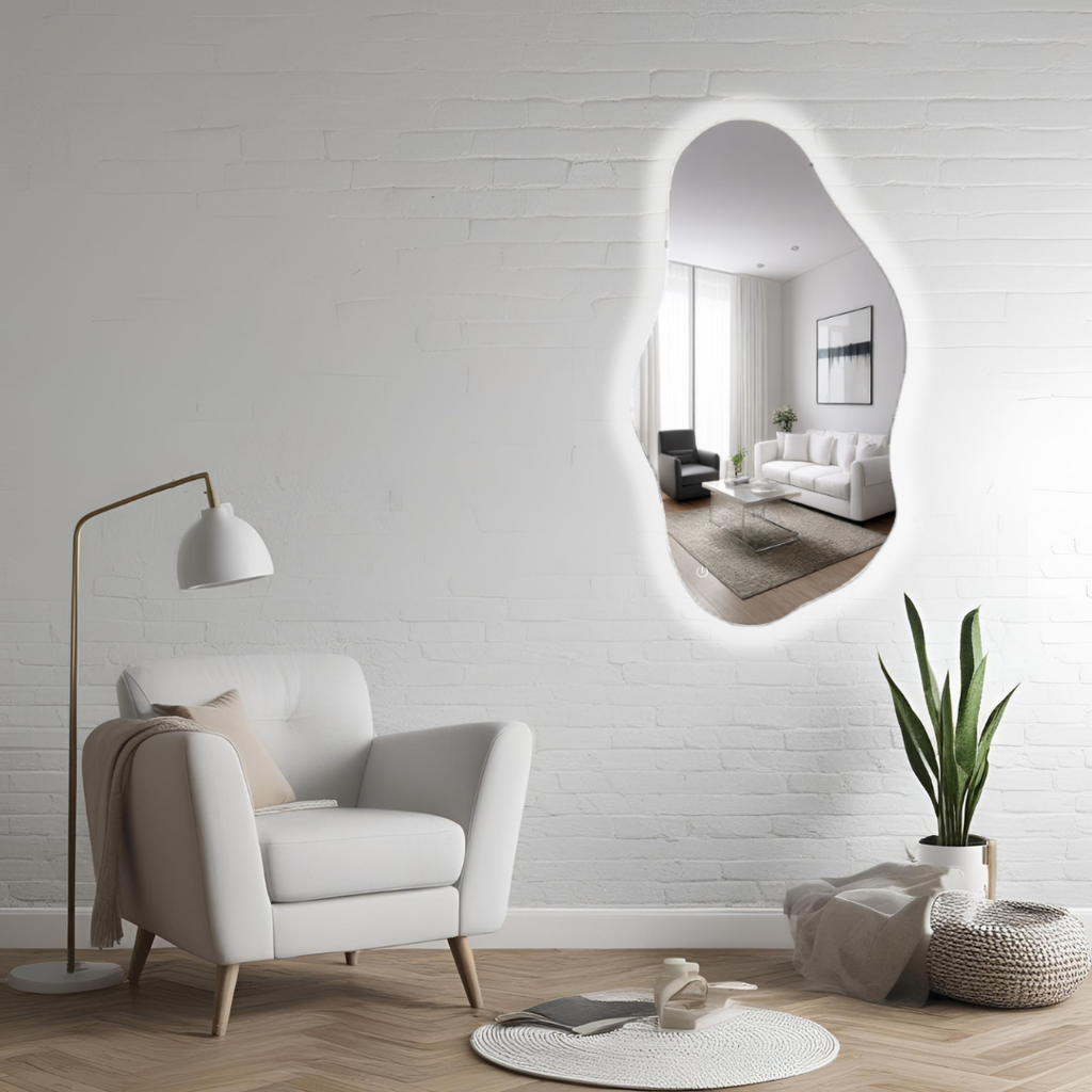 Espejo Asimetrico Sin Marco 50x90cm LED 3 Tonos