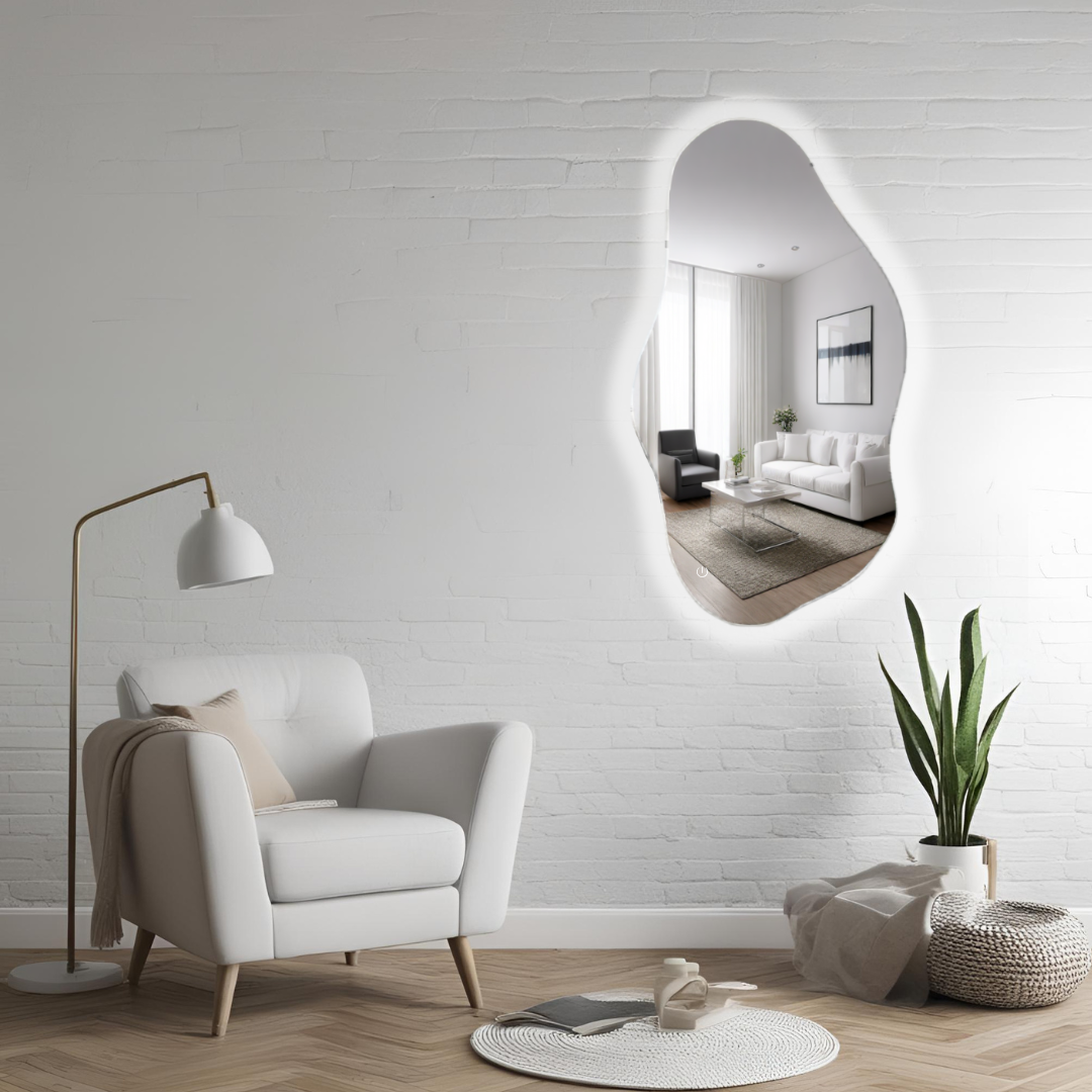 Espejo Asimetrico Sin Marco 50x90cm LED 3 Tonos