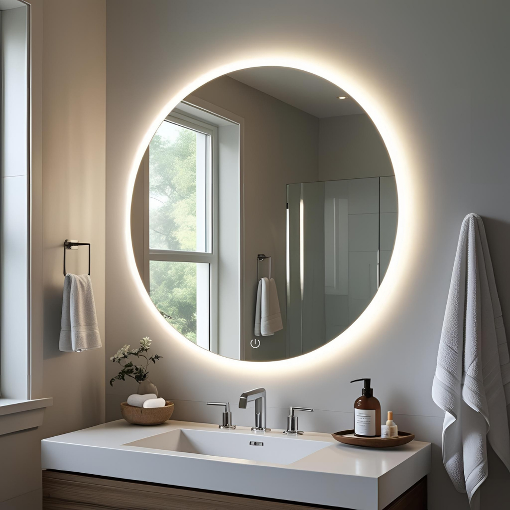 Espejo de 70cm Redondo con Luz Led 3 Tonos