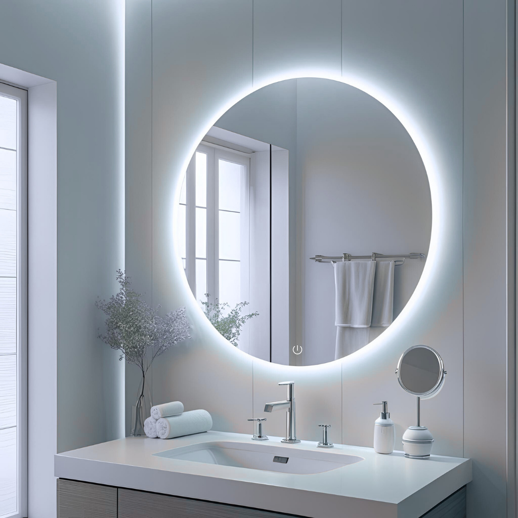 Espejo de 80cm Redondo con Luz Led 3 Tonos