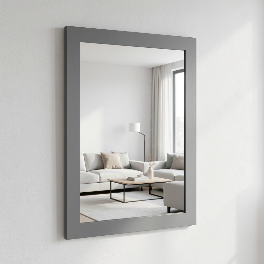 Espejo Marco de Plastico Color Plata 40x50cm