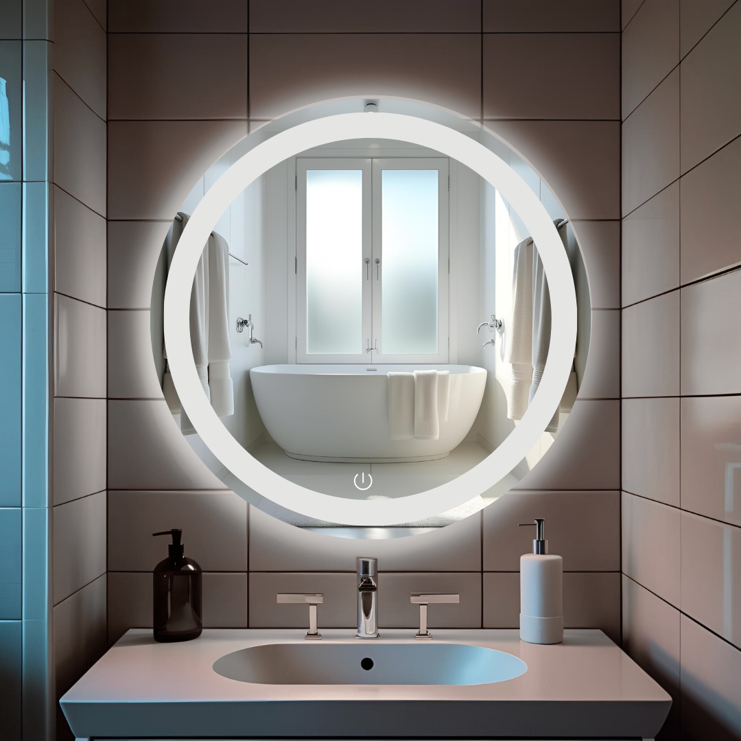 Espejo de 70cm Esmerilado con Luz Led 3 Tonos