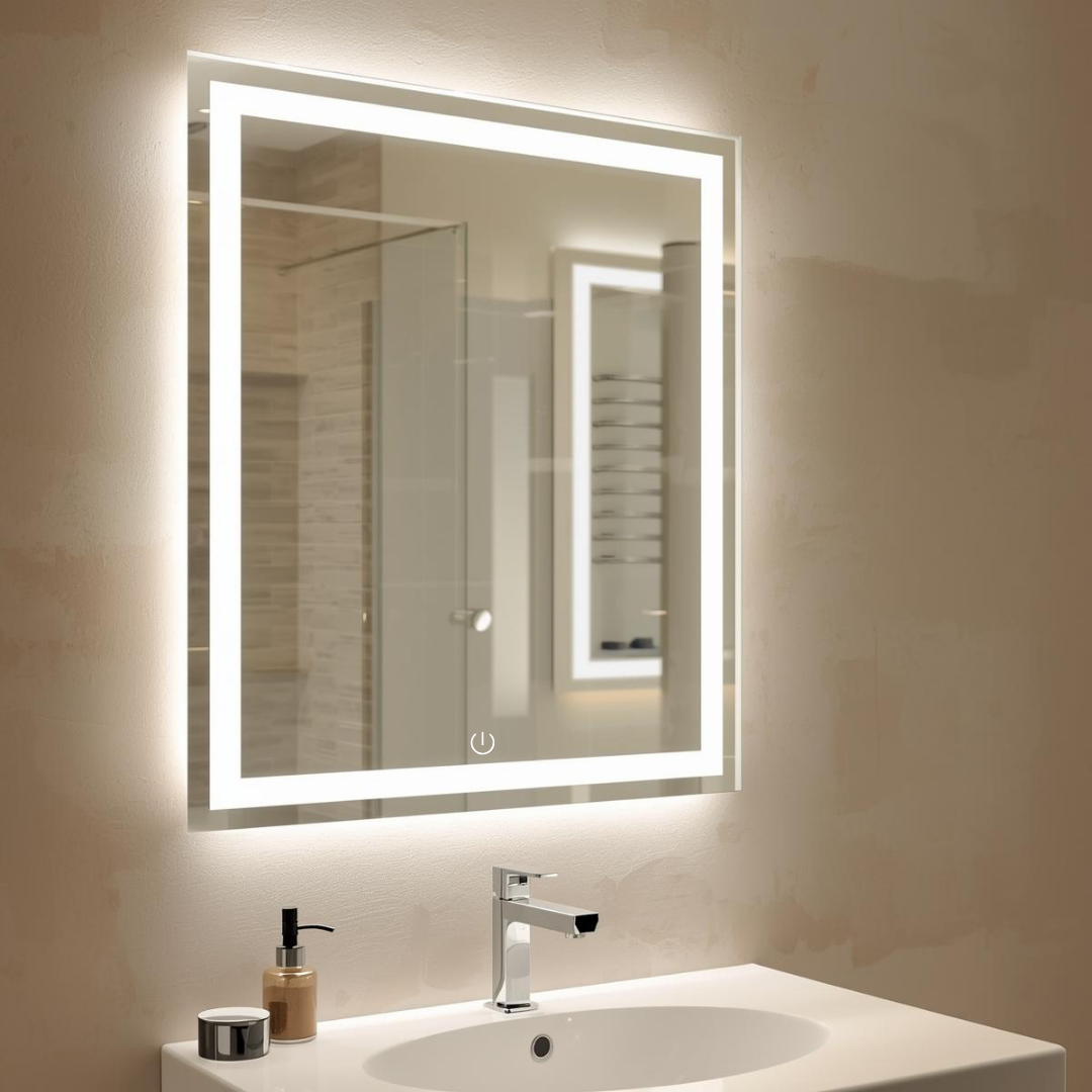 Espejo Rectangular 60x80 Esmerilado con Luz Led 3 Tonos