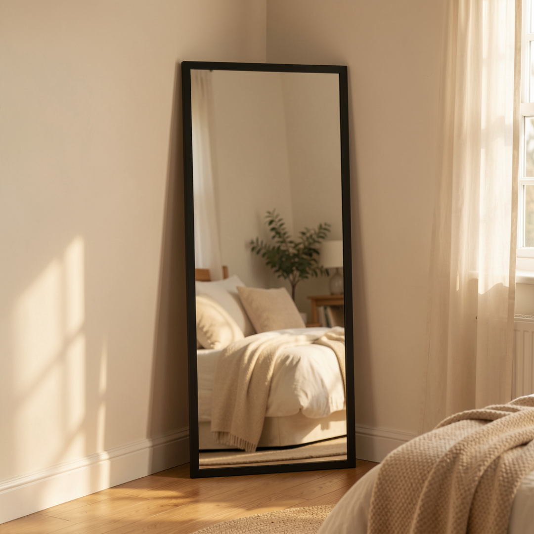 Espejo de Cuerpo Completo con Marco Negro 35x108cm