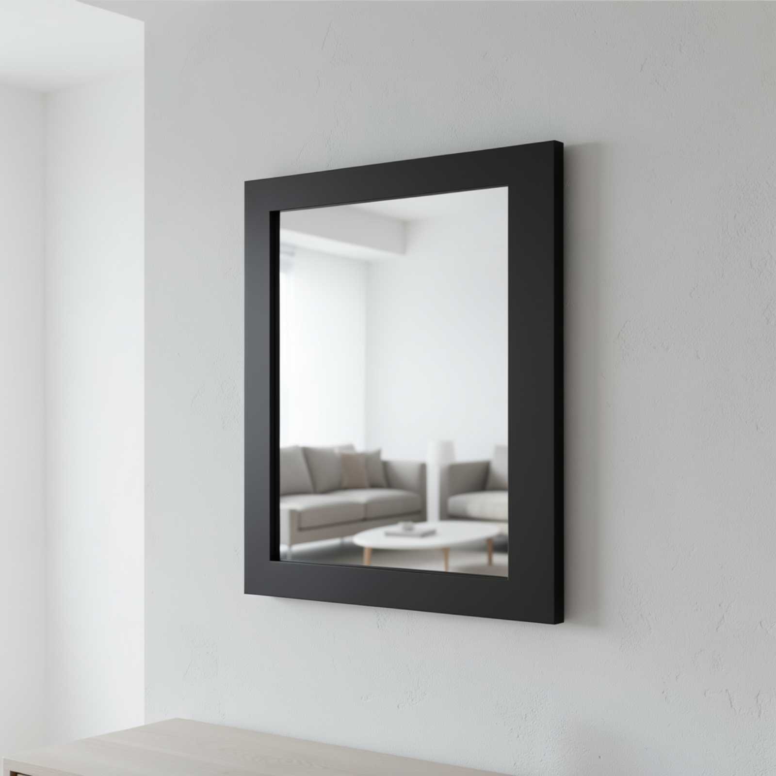 Espejo Marco de Plastico Color Negro 40x50cm