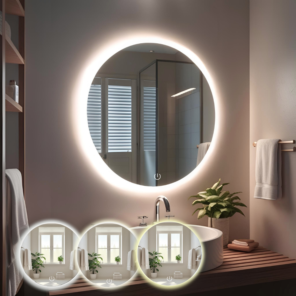 Espejo de 60cm Redondo con Luz Led 3 Tonos