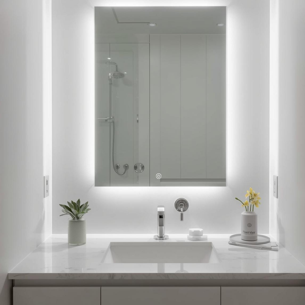 Espejo Rectangular 60x80 con Luz Led 3 Tonos