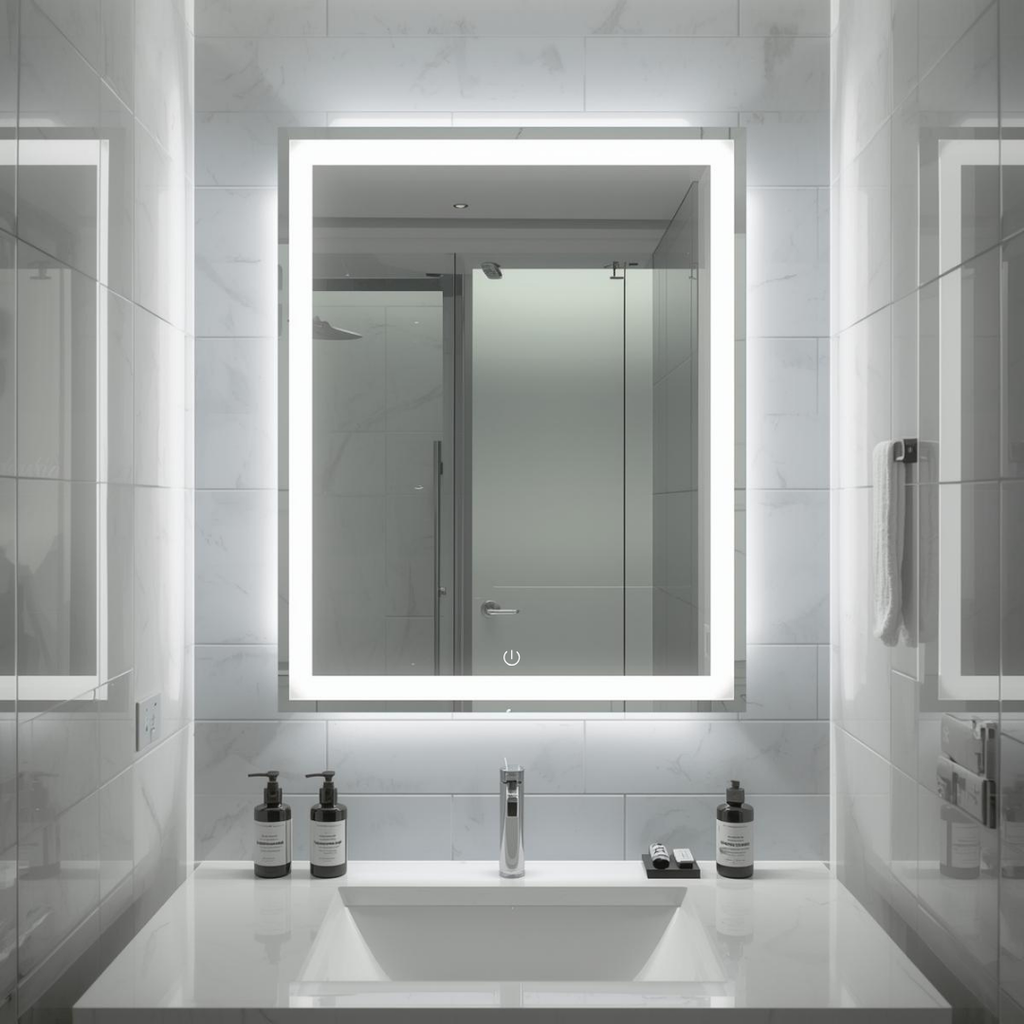 Espejo Rectangular 60x80 Esmerilado con Luz Led 3 Tonos