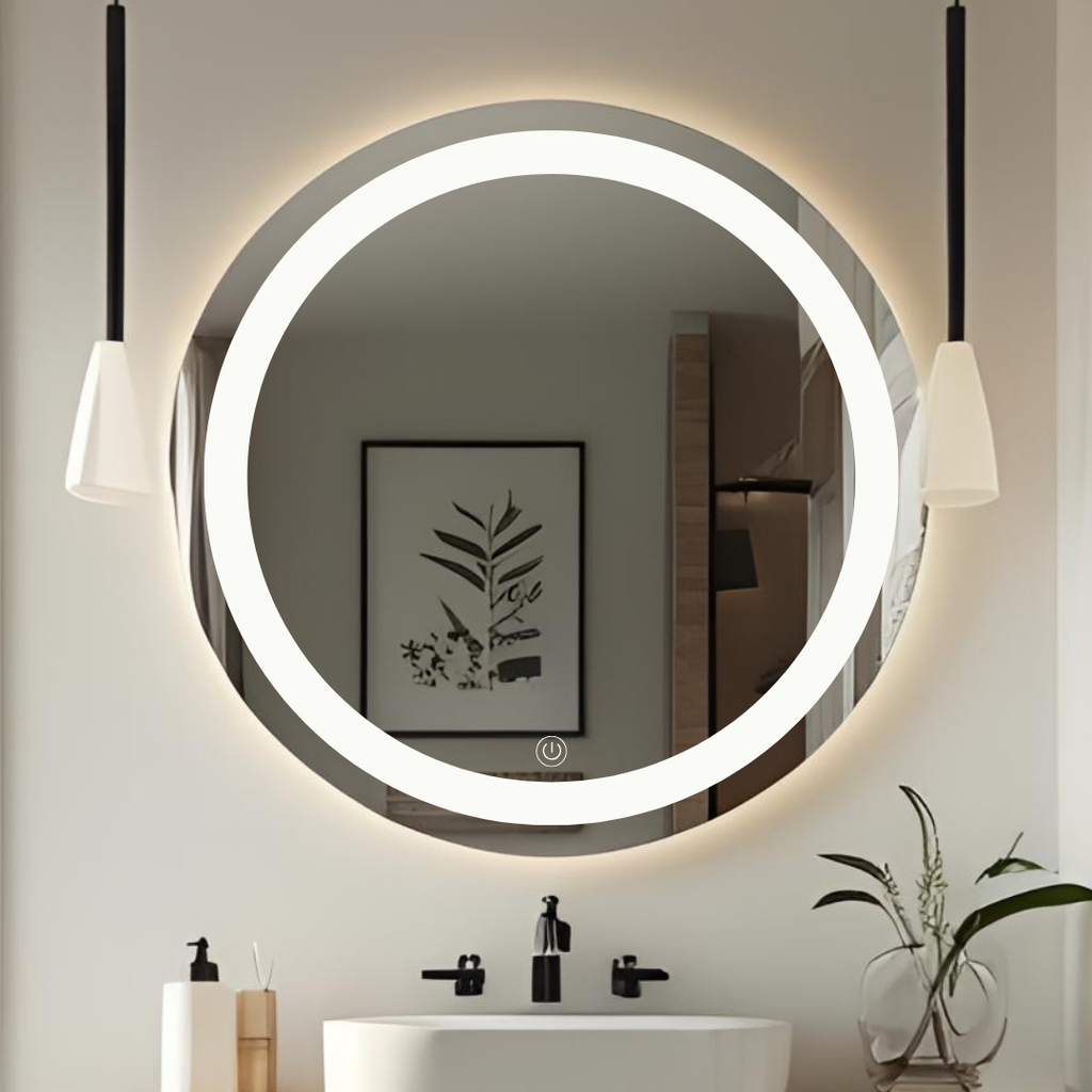Espejo de 70cm Esmerilado con Luz Led 3 Tonos