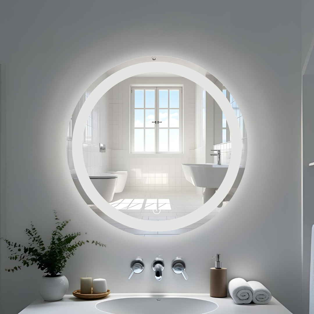 Espejo de 50cm Esmerilado con Luz Led 3 Tonos