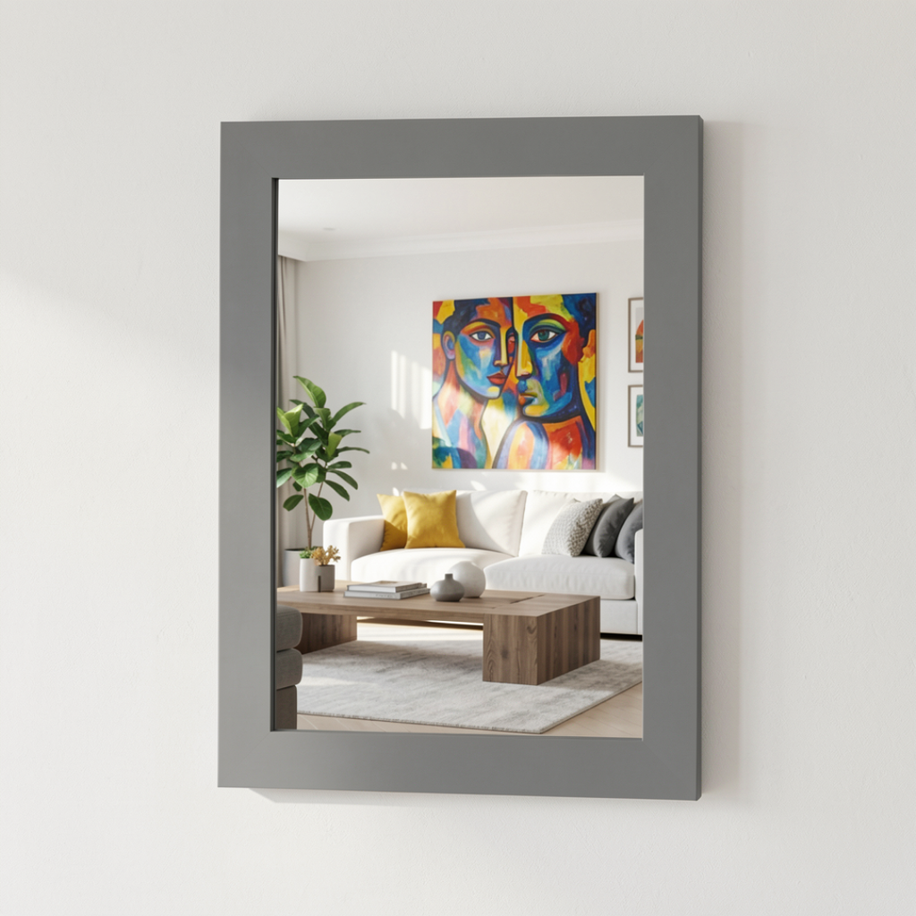 Espejo Marco de Plastico Color Plata 40x50cm