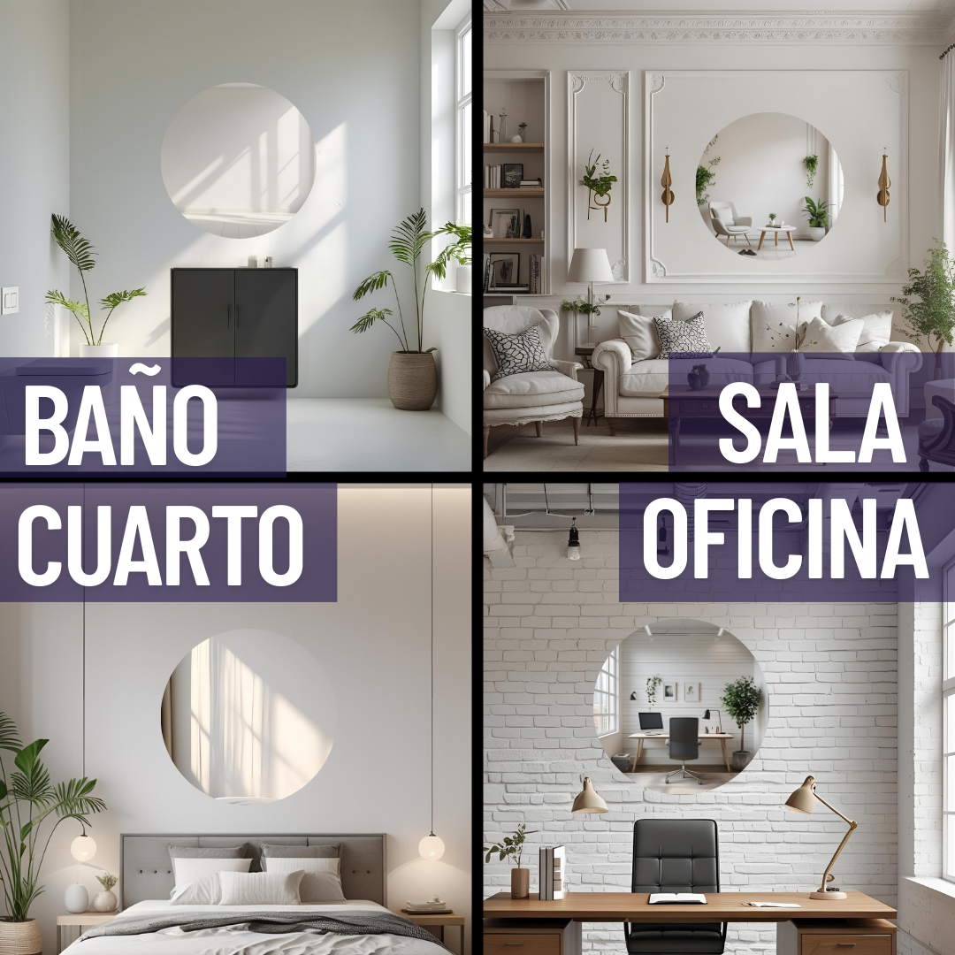 Espejo de 50cm Redondo Decorativo Sin Marco