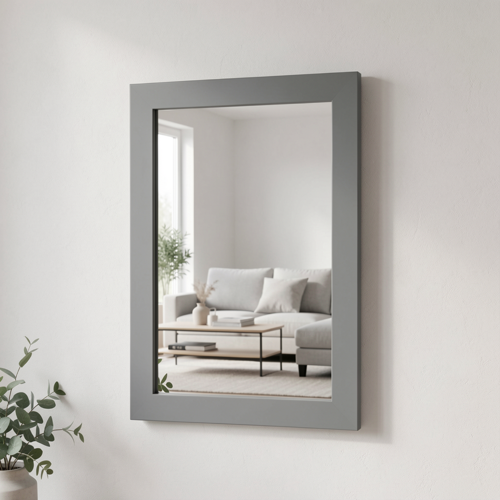 Espejo Marco de Plastico Color Plata 40x50cm