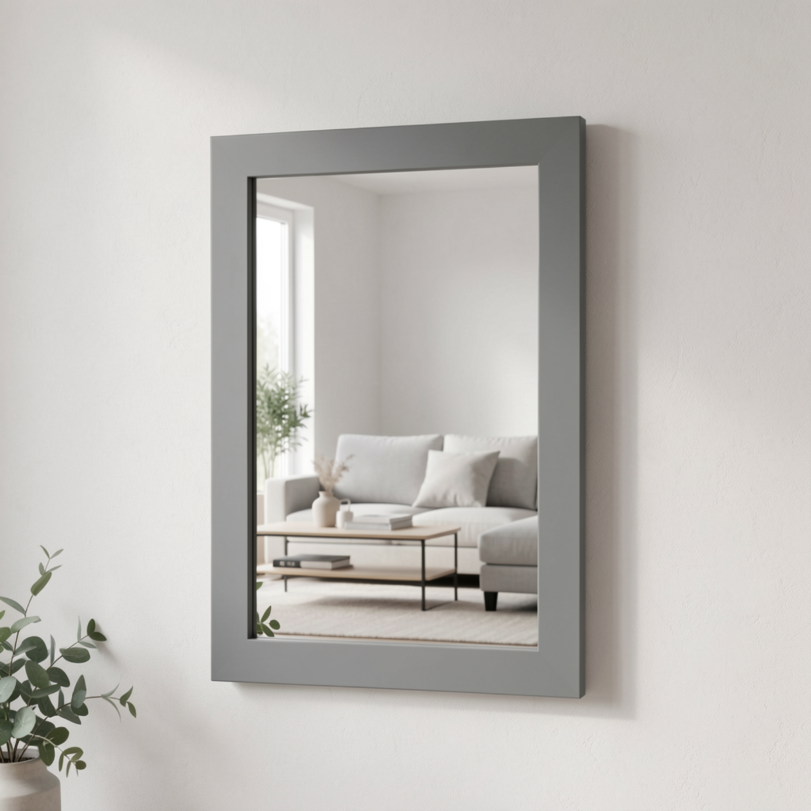 Espejo Marco de Plastico Color Plata 40x50cm