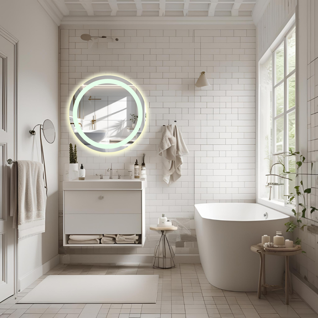 Espejo de 70cm Esmerilado con Luz Led 3 Tonos