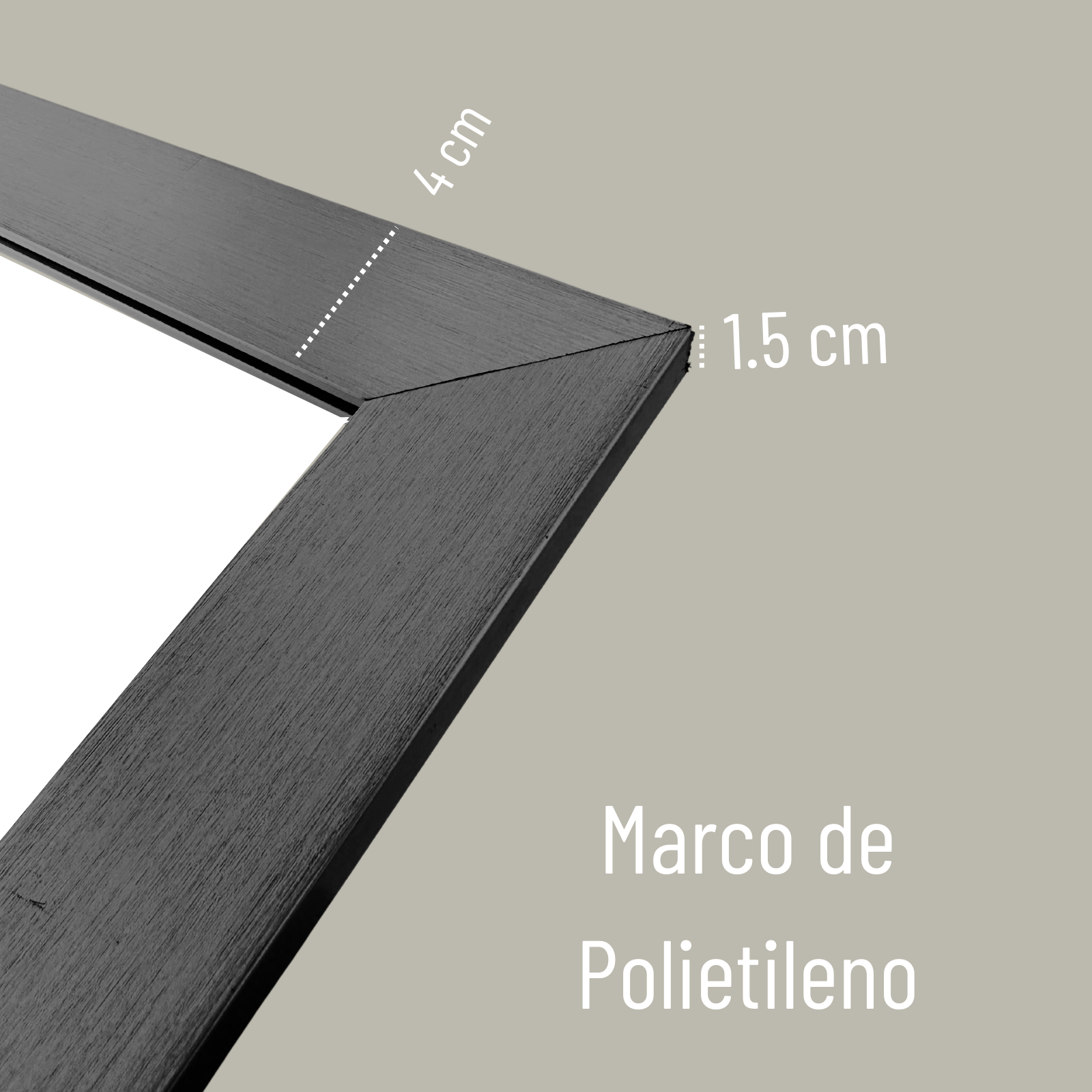 Espejo Marco de Plastico Color Plata 40x50cm