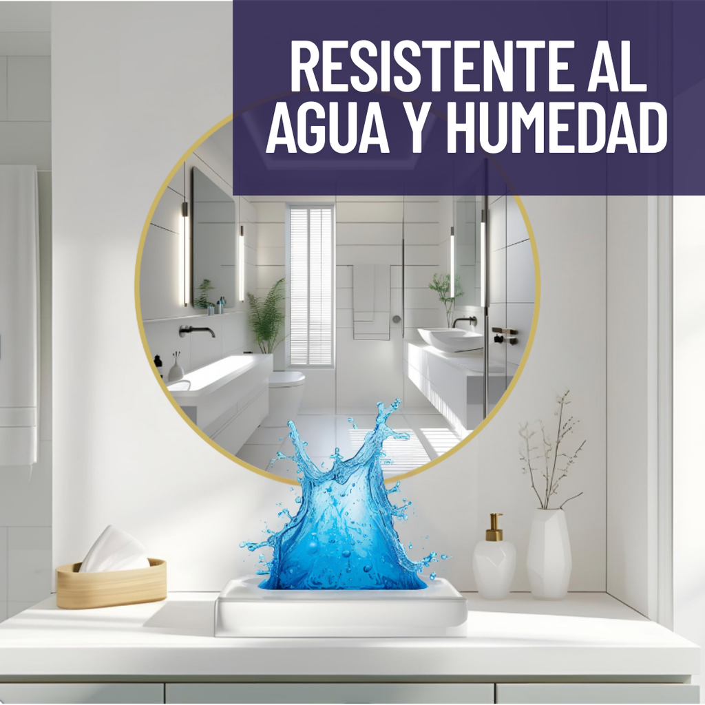 Espejo de 50cm Con Marco de Acero Dorado Redondo