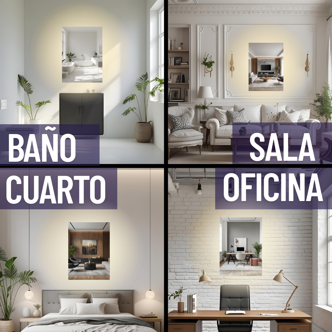 Espejo Rectangular 60x80 con Luz Led 3 Tonos