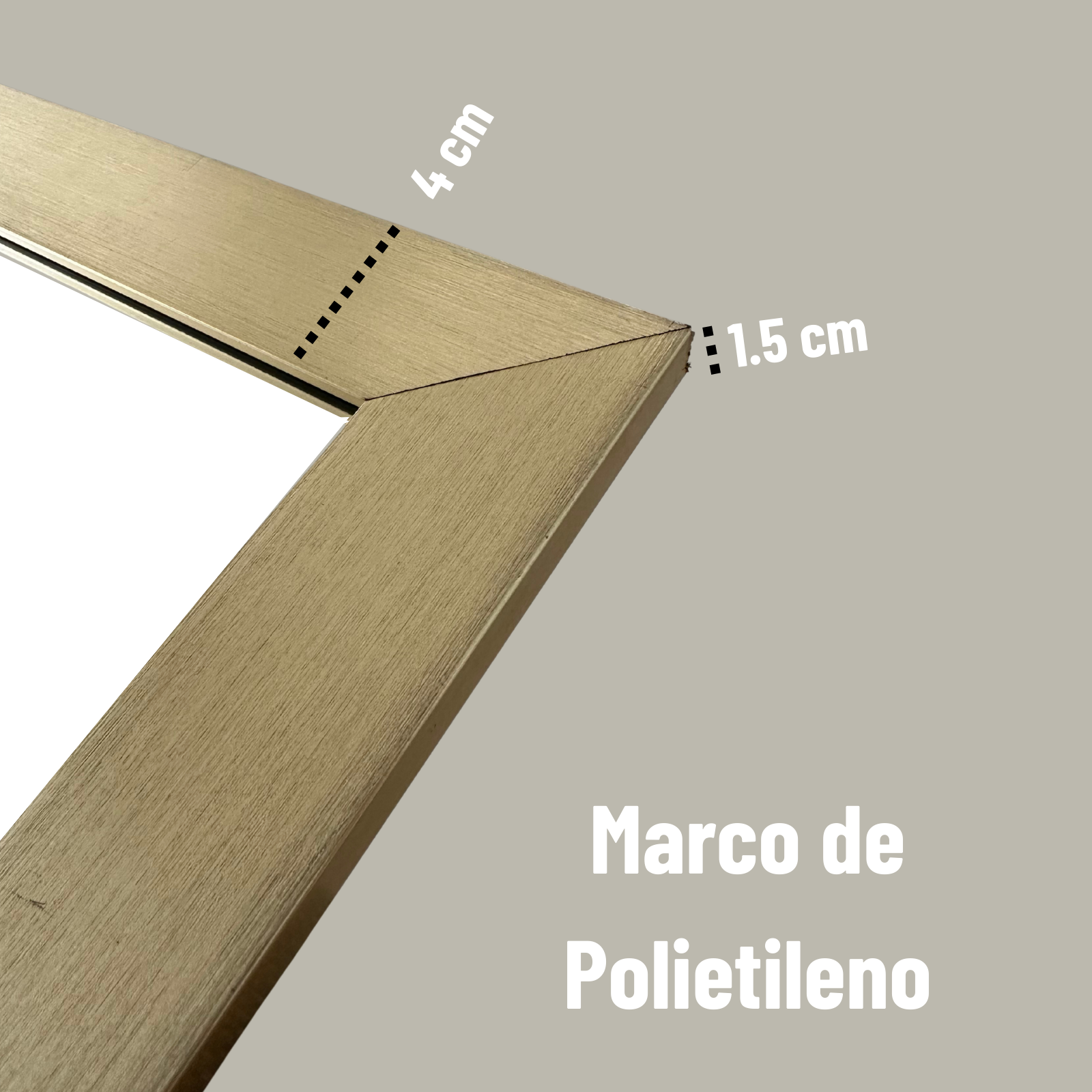 Espejo Marco de Plastico Color Dorado 40x50cm
