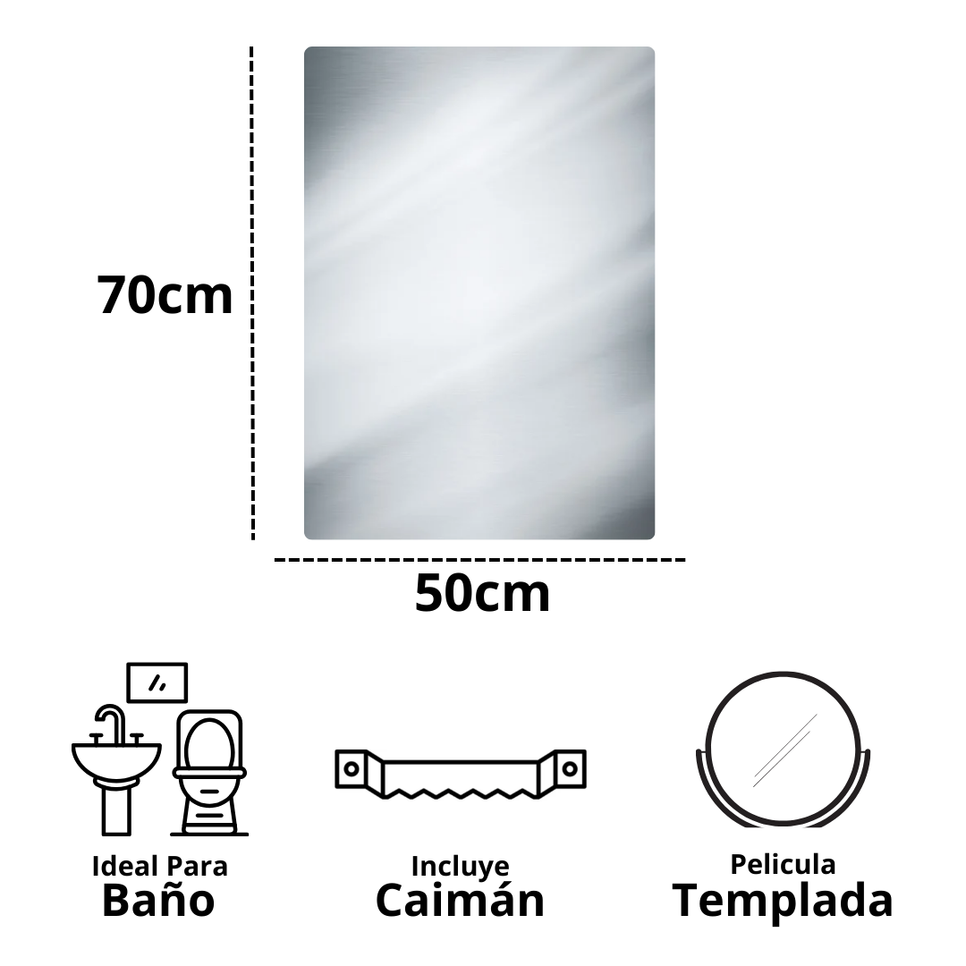 Espejo Rectangular 50x70 Sin Marco