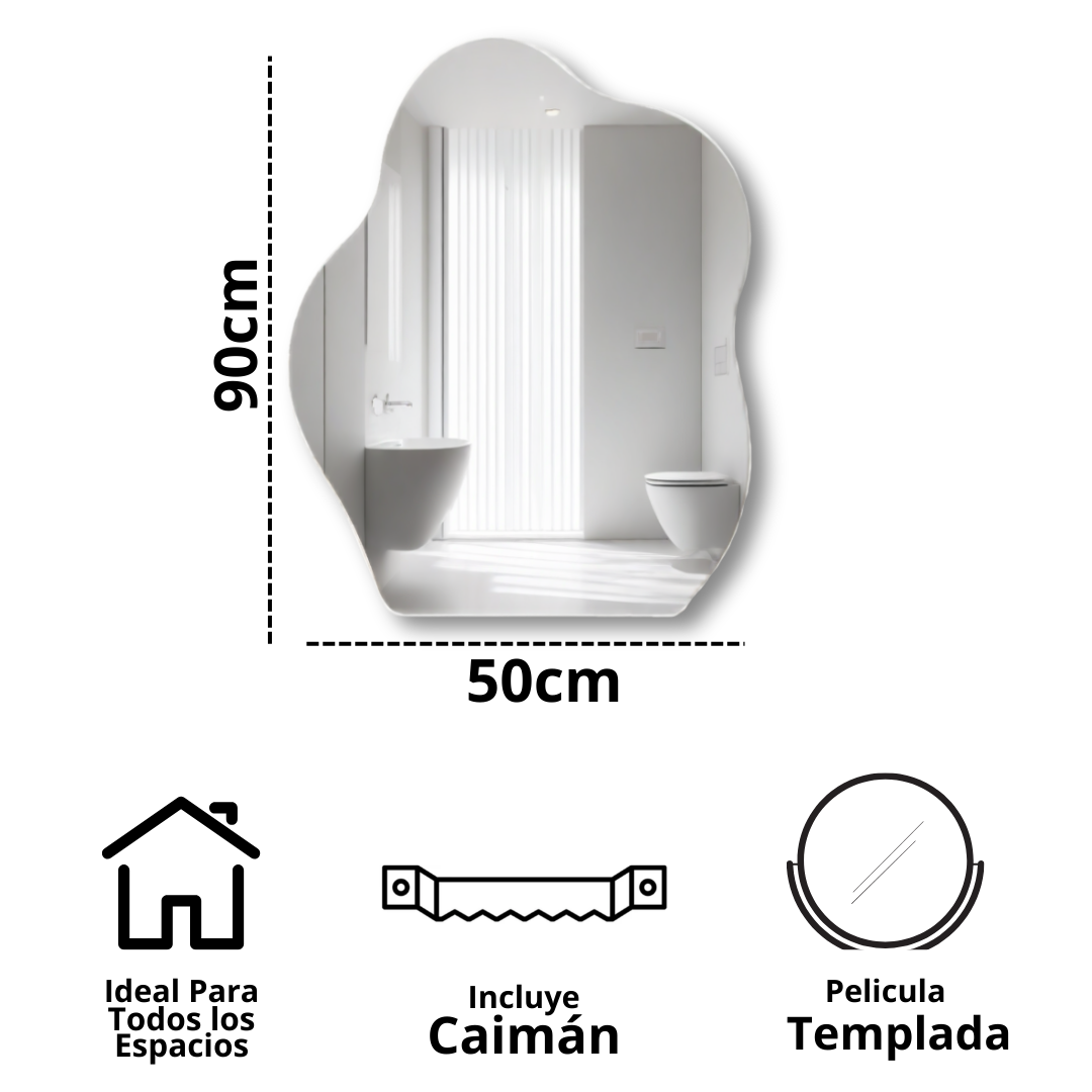 Espejo Asimetrico Sin Marco 50x90cm